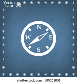 Compass flat icon. Vector illustration EPS.