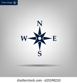 Compass flat icon. Vector illustration EPS.
