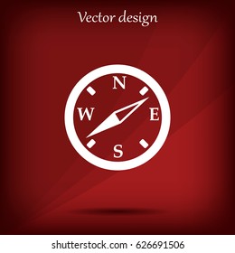 Compass flat icon. Vector illustration EPS.