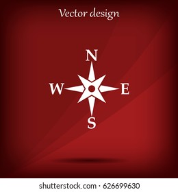 Compass flat icon. Vector illustration EPS.