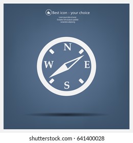 Compass flat icon. Vector illustration EPS.