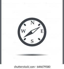 Compass flat icon. Vector illustration EPS.