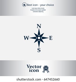 Compass flat icon. Vector illustration EPS.