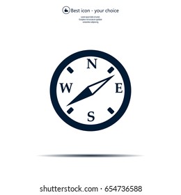 Compass flat icon. Vector illustration EPS.