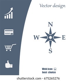 Compass flat icon. Vector illustration EPS.