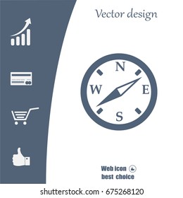 Compass flat icon. Vector illustration EPS.