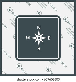 Compass flat icon. Vector illustration EPS.
