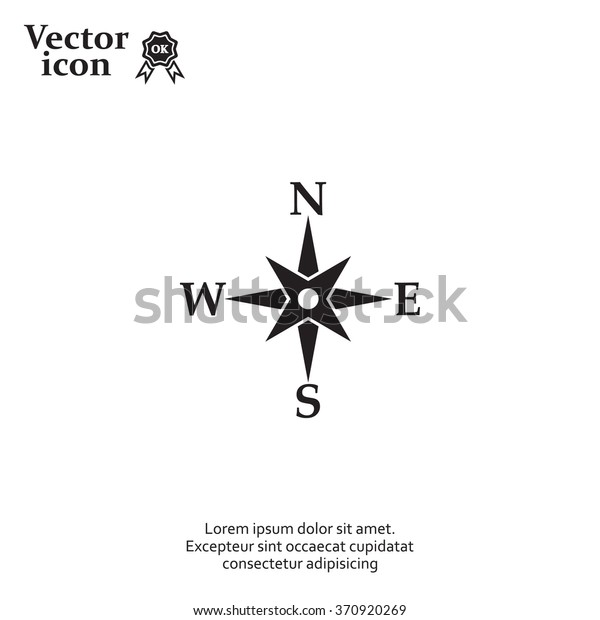 Compass Flat Icon Vector Illustration Eps Stock Vector Royalty Free 370920269