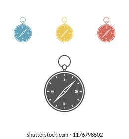 Compass flat icon. Vector signs for web graphics