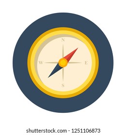Compass flat icon. You can be used compass icon for several purposes like: websites, UI, UX, print templates, promotional materials, info-graphics, web and mobile phone apps.