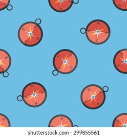 compass flat icon,eps10 seamless pattern background