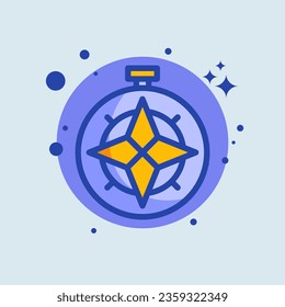 Compass flat illustration. Exploration signs vector illustration.