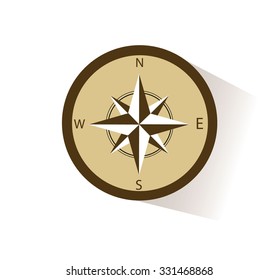 compass flat and long shadow design vector