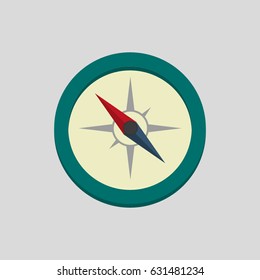 Compass in flat style
