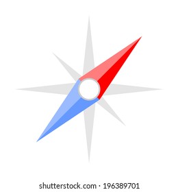 Compass Flat Style Icon Symbol on White Background. Vector