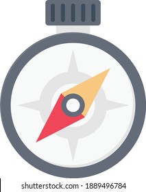 compass flat vector colour icon