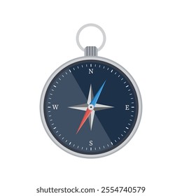 Compass flat vector illustration on a white background