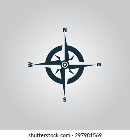 Compass. Flat Web Icon Or Sign Isolated On Grey Background. Collection Modern Trend Concept Design Style Vector Illustration Symbol