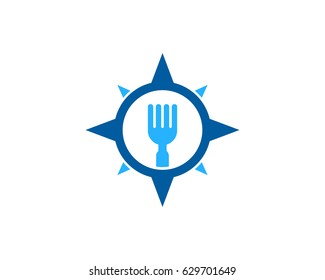 Compass Food Icon Logo Design Element