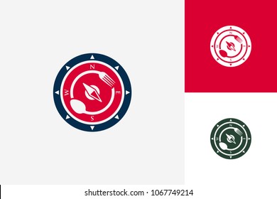 Compass Food Logo Template Design Vector, Emblem, Design Concept, Creative Symbol, Icon