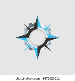 Compass Gear Logo Design Element