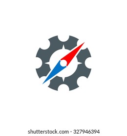 Compass gear logo design template