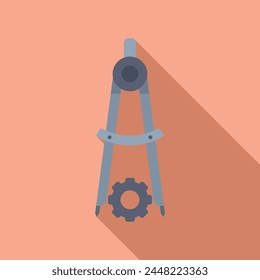 Compass gear work icon flat vector. Coping skills. Advice help tension