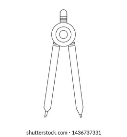 Compass geometric tool symbol isolated vector illustration graphic design