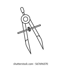 Compass geometric utensil icon vector illustration graphic design