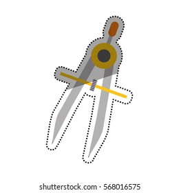 Compass geometric utensil icon vector illustration graphic design