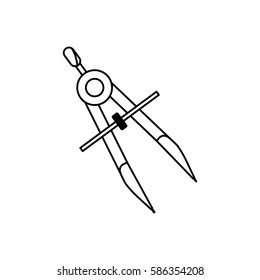 Compass geometric utensil icon vector illustration graphic design