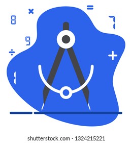 Compass geometry concept. Compasses Geometry Icon Flat Vector Illustration 