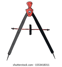 Compass for geometry icon. Vector illustration of a compass. Hand drawn drawing and drawing tool.