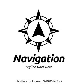 Compass Global Globe Earth Adventure GPS navigation logo design. Vector Illustration