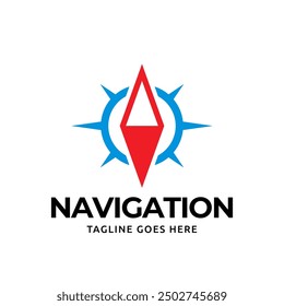 Diseño del logotipo de navegación GPS Compass Global Globe Earth Adventure. Ilustración vectorial