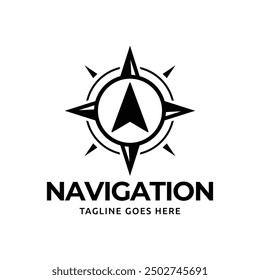 Compass Global Globe Earth Adventure GPS navigation logo design. Vector Illustration