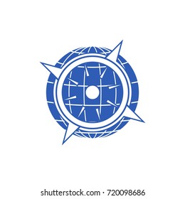 Compass With Globe Background