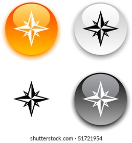 Compass glossy round vector buttons.