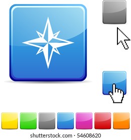 Compass glossy vibrant web icon.
