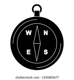 Compass Glyph Black Icon