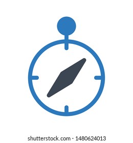compass glyph colour vector icon