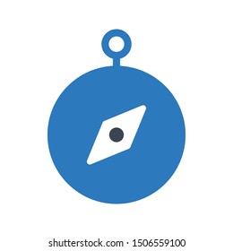 compass glyph colour vector icon