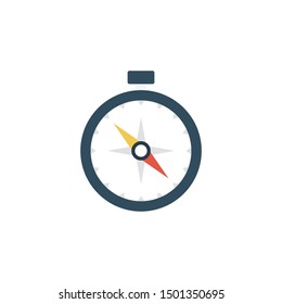 compass glyph flat vector icon