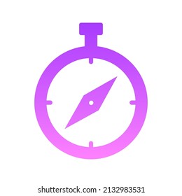 Compass Glyph Gradient Icon Design