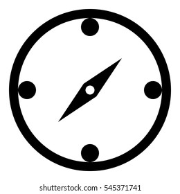 Compass Glyph icon - Black filled icon thin style