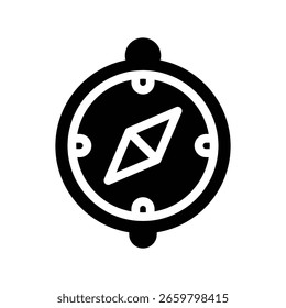 compass glyph icon illustration vector graphic. Simple element illustration vector graphic, suitable for app, websites, and presentations isolated on white background