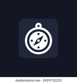 Compass glyph icon, navigation sign vector graphics, Compass symbol pictogram isolated on a white background. Suitable for Web Page, Mobile App, UI, UX and GUI design. eps 10.