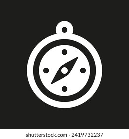 Compass glyph icon, navigation sign vector graphics, Compass symbol pictogram isolated on a white background. Suitable for Web Page, Mobile App, UI, UX and GUI design. eps 10.