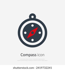 Compass glyph icon, navigation sign vector graphics, Compass symbol pictogram isolated on a white background. Suitable for Web Page, Mobile App, UI, UX and GUI design. eps 10.