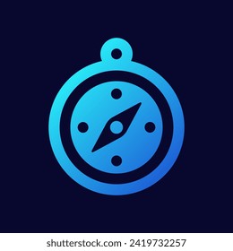 Compass glyph icon, navigation sign vector graphics, Compass symbol pictogram isolated on a white background. Suitable for Web Page, Mobile App, UI, UX and GUI design. eps 10.